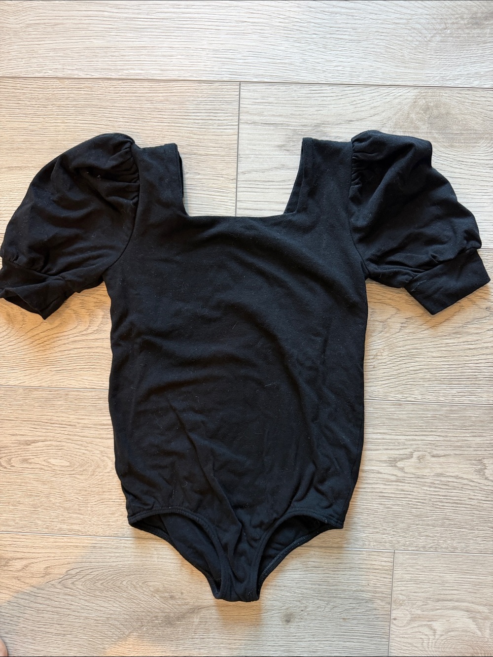 Remie girl Kids Puff Sleeve One-Piece Bodysuit - Black